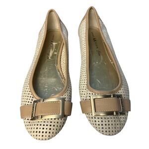 Anne Klein‎ iFlex Beige Genuine Leather Ballet Flats Size 9